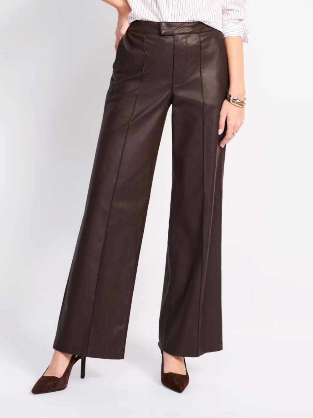 KUT From The Kloth Jodi Coated Pants Size 12 High Rise Wide Leg NWT